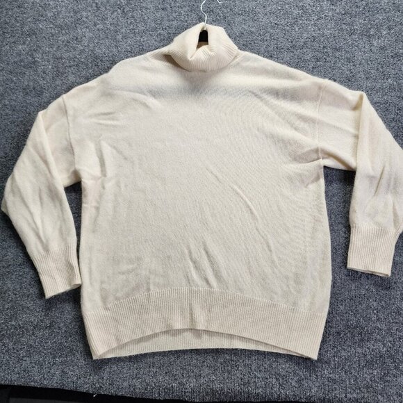 The Group Babaton 100% Cashmere‎ sweater Pullover Mock Neck Ivory Small - Picture 1 of 11